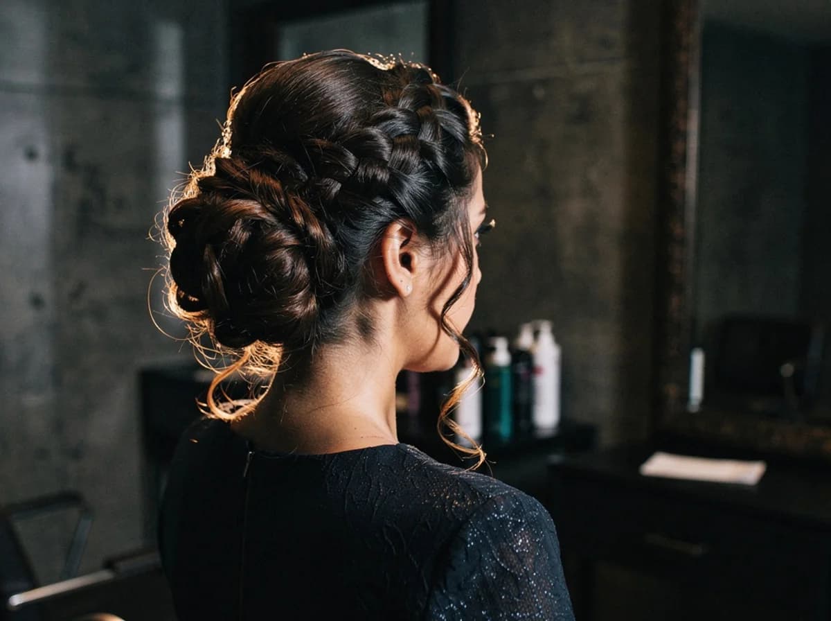Peinado recogido elegante, estudio Etnia Braids