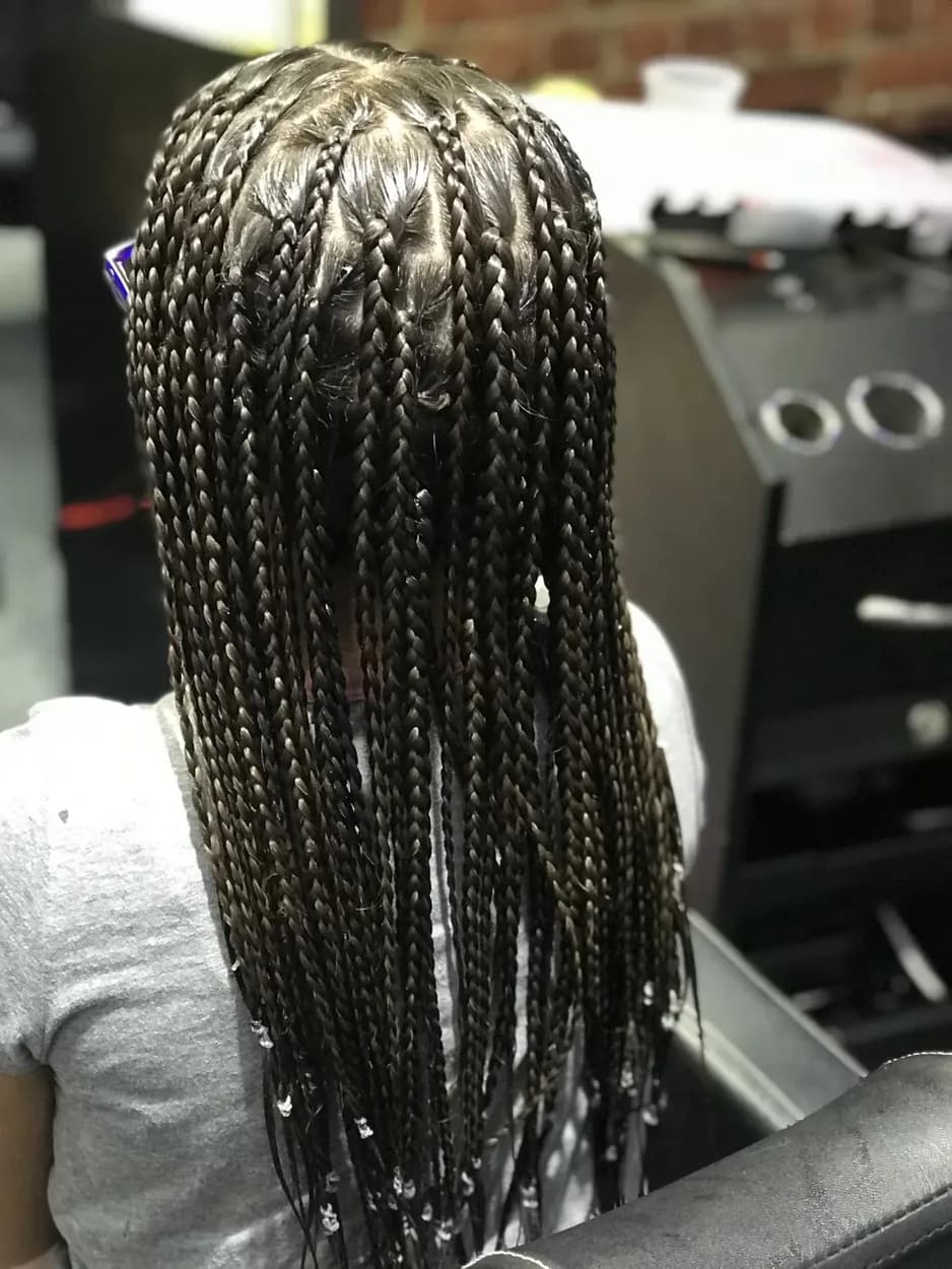 Box braids con cuentas para niña, Etnia Braids